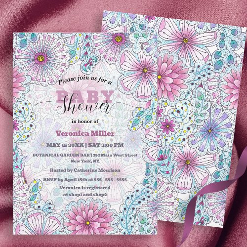 Enchanting Bohemian Meadow Flowers Baby Shower