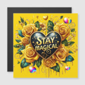 Enchanting Bouquet of Golden Roses And Heart (Front/Back)