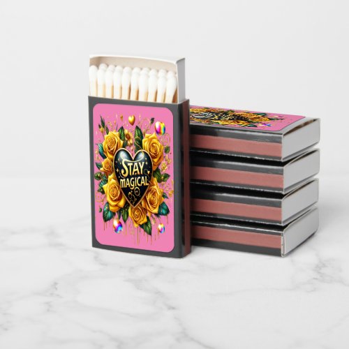 Enchanting Bouquet of Golden Roses And Heart  Matchboxes