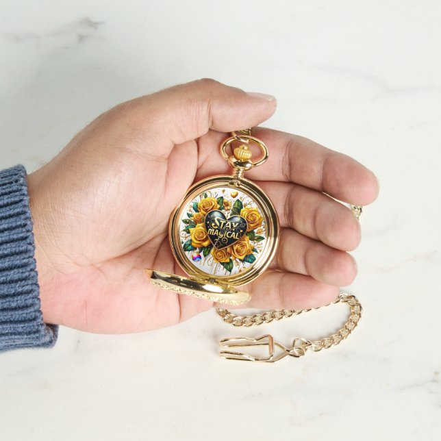 Enchanting Bouquet of Golden Roses And Heart  Watch (Hand)