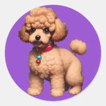 Enchanting Brown Toy Poodle on Purple Background