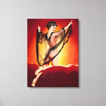 Enchanting Brunette Pin Up Art Canvas Print by Pin_Up_Art at Zazzle