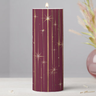 Enchanting Burgundy Nights Pillar Candle