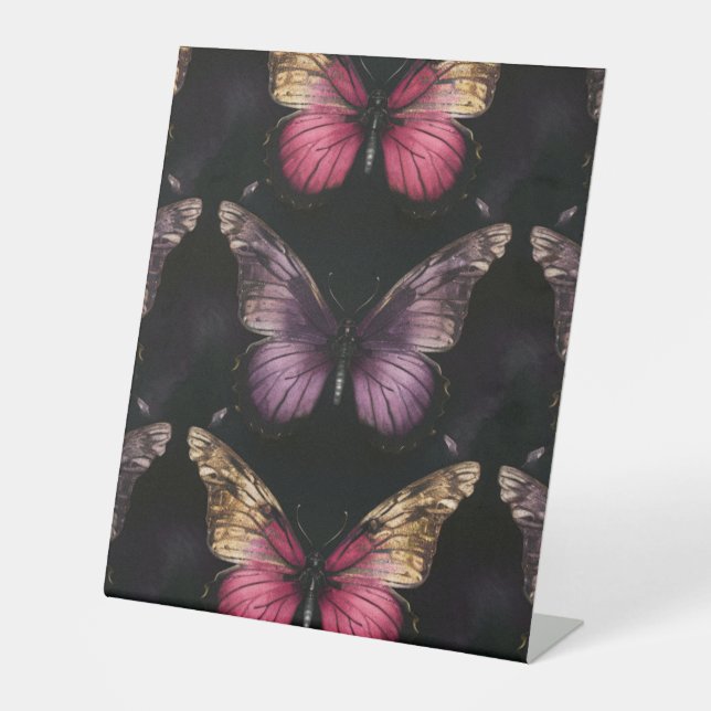 Enchanting Butterfly Pattern Pedestal Sign (Front)