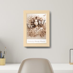 Enchanting Butterfly Romance T-Shirt Framed Art