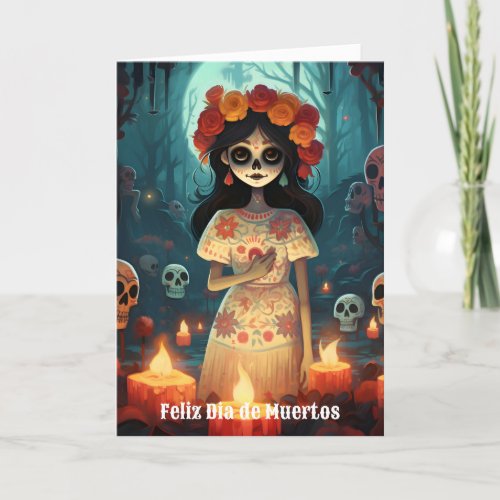  Enchanting Catrina Die de Muertos  Holiday Card