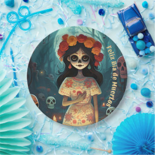  🌹Enchanting Catrina Die de Muertos 🌹 Paper Plates