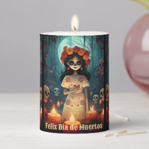 🌹Enchanting Catrina Die de Muertos 🌹 Pillar Candle