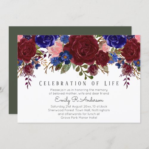 Enchanting CELEBRATION of LIFE Memorial Funeral Invitation