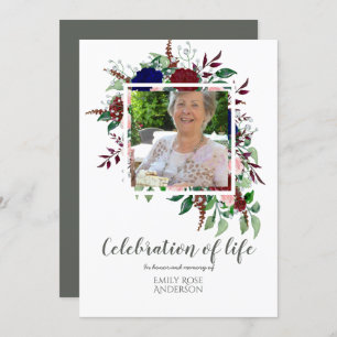 Enchanting CELEBRATION of LIFE PHOTO Memorial Invitation