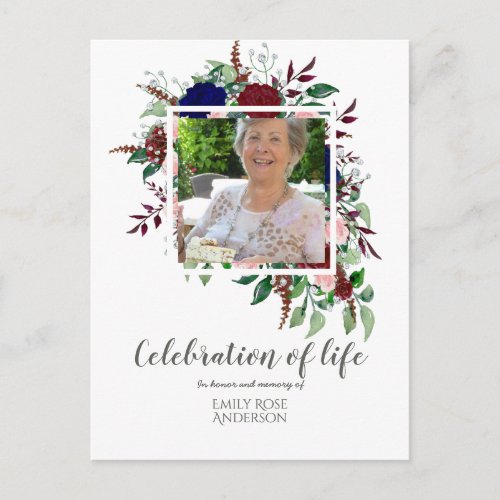 Enchanting CELEBRATION of LIFE PHOTO Memorial Postcard