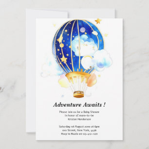 Enchanting Celestial Balloon Baby Shower Invitation