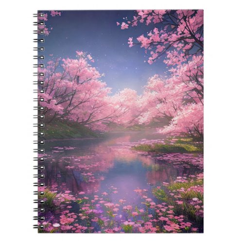 Enchanting Charm of Cherry Blossoms Notebook