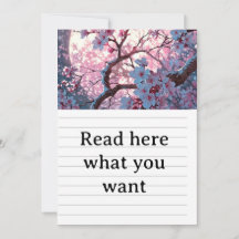 Enchanting Cherry Blossom & Full Moon Wedding Invi