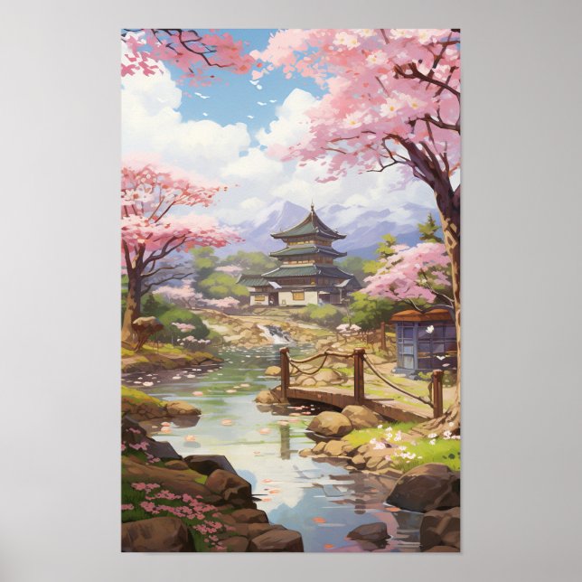 Enchanting Cherry Blossom Garden - Studio Ghibli S Poster (Front)