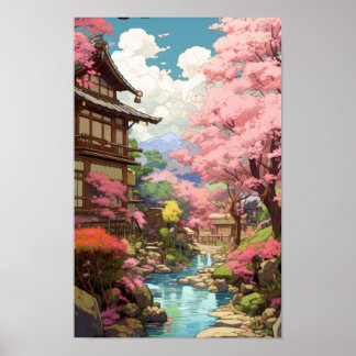 Enchanting Cherry Blossom Garden - Studio Ghibli S Poster
