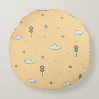 Enchanting children room Peach Round Pillow