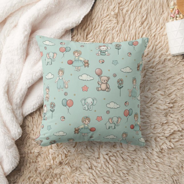 Enchanting children room  throw pillow (Blanket)