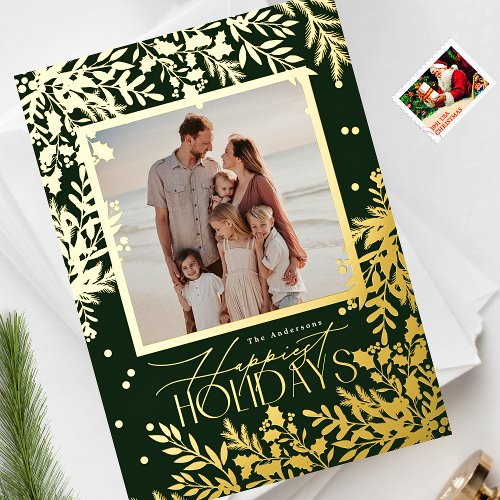 Enchanting Classic Elegance Christmas Holida Foil Holiday Card