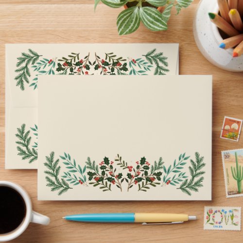 Enchanting Classic Elegance Christmas Holiday Envelope