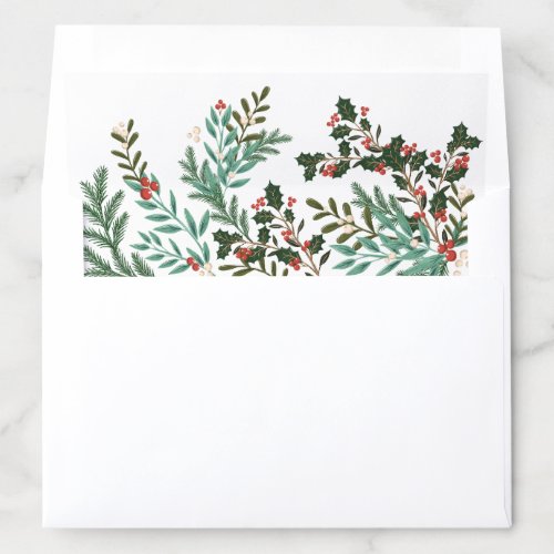 Enchanting Classic Elegance Christmas Holiday Envelope Liner