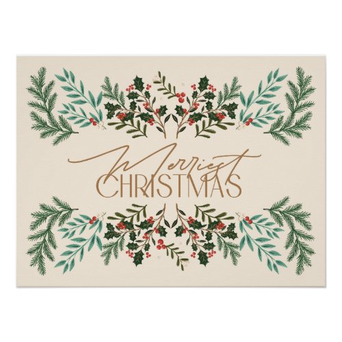 Enchanting Classic Elegance Christmas Holiday Poster