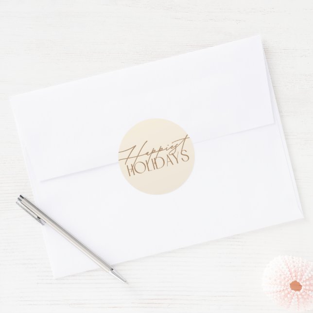 Enchanting Classic Elegance Christmas Holiday Round Sticker (Envelope)