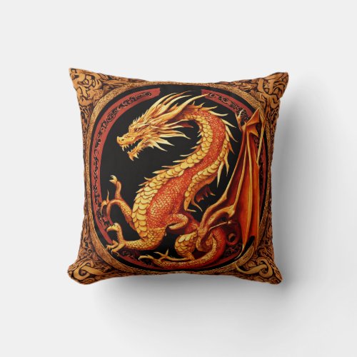 Enchanting Comfort Unleash the Magic with Our Dra Throw Pillow