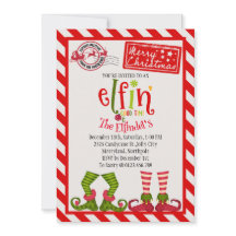 Enchanting Cute Elf Holiday Party Invitation