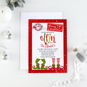 Enchanting Cute Elf Holiday Party Invitation