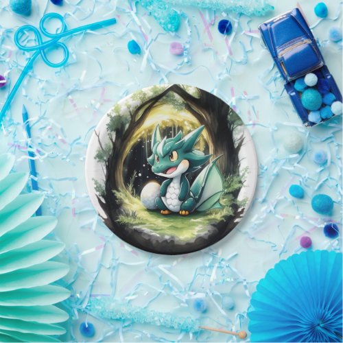 Enchanting Dragon Baby Shower Paper Plates