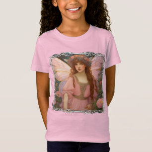 Enchanting Dreams: A Whimsical Pink Fairy Portrait T-Shirt