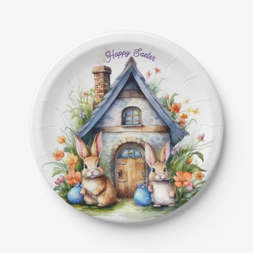 Enchanting Easter Bunny Duo Sugar Cookies Paper Plates