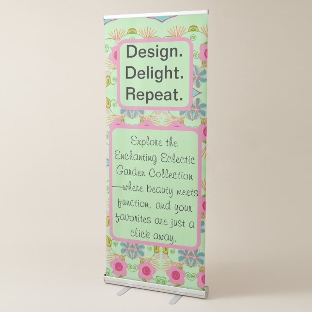 Enchanting Eclectic Garden: 4 Floral Story Unfolds Retractable Banner (3/4)