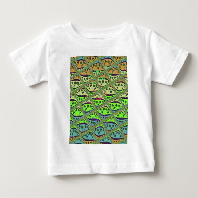 Enchanting Eclectic Garden Checkered Floral Beauty Baby T-Shirt (Front)