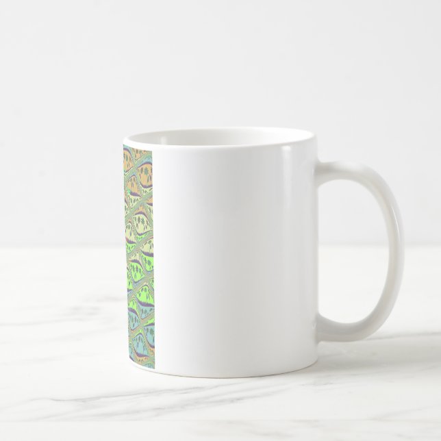Enchanting Eclectic Garden Checkered Floral Beauty Coffee Mug (Right)