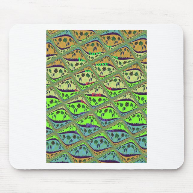 Enchanting Eclectic Garden Checkered Floral Beauty Mouse Pad (Front)