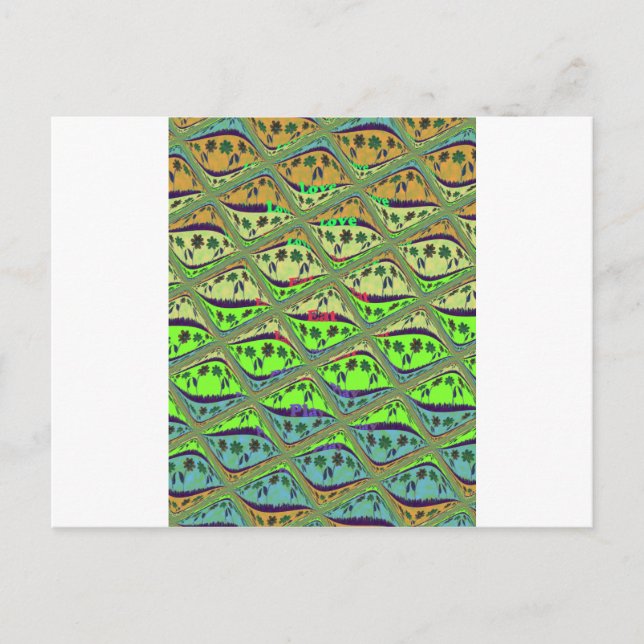 Enchanting Eclectic Garden Checkered Floral Beauty Postcard (Front)