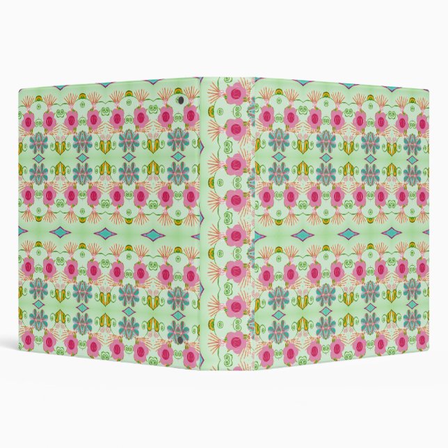 Enchanting Eclectic Garden: Diverse Floral Beauty 3 Ring Binder (Background)