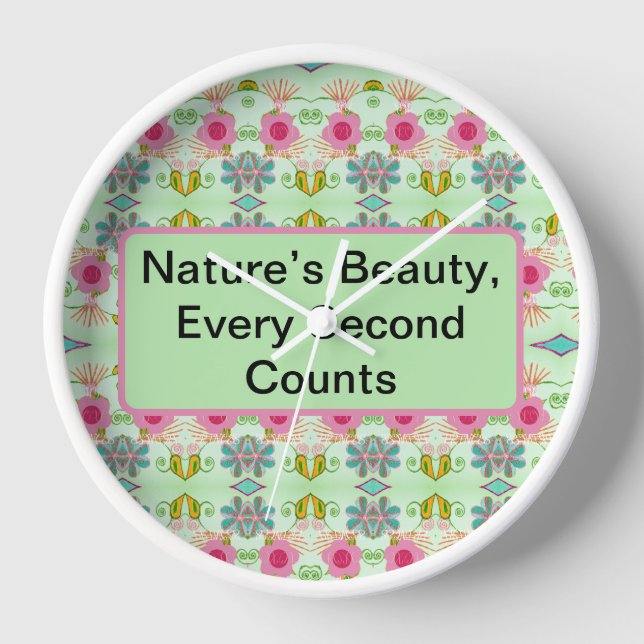 Enchanting Eclectic Garden: Diverse Floral Beauty Clock (Front)
