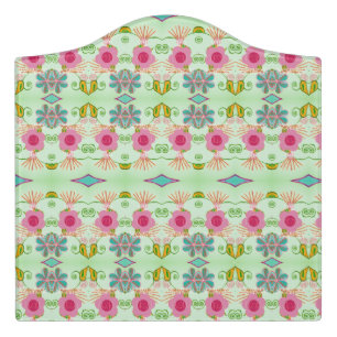 Enchanting Eclectic Garden: Diverse Floral Beauty Door Sign