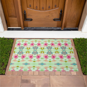 Enchanting Eclectic Garden: Diverse Floral Beauty Doormat