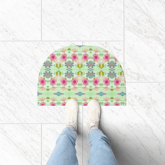 Enchanting Eclectic Garden: Diverse Floral Beauty Doormat (Indoor)