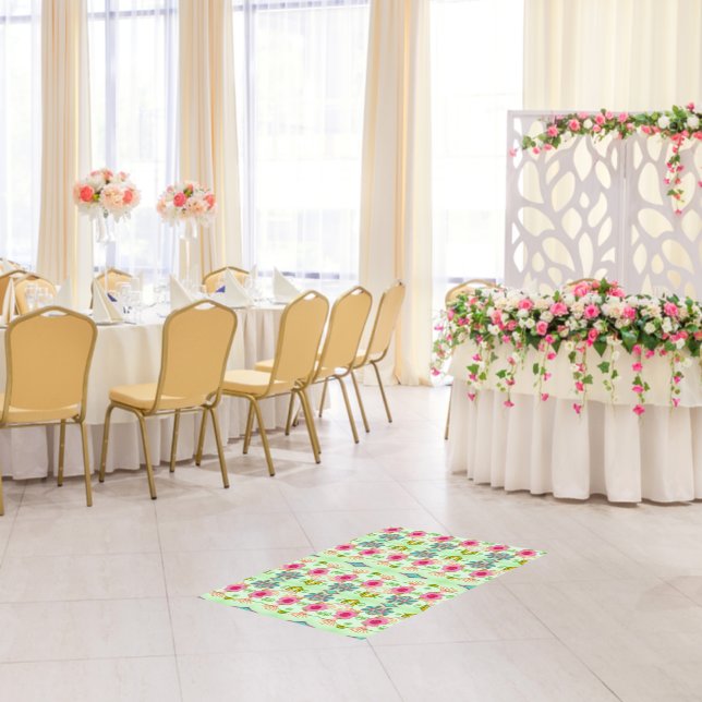 Enchanting Eclectic Garden: Diverse Floral Beauty Floor Decals (Dinner)