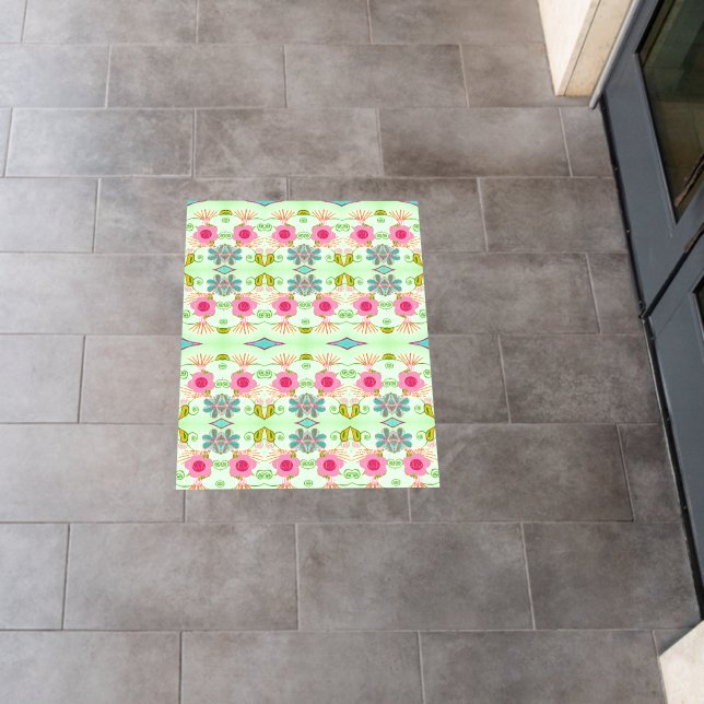 Enchanting Eclectic Garden: Diverse Floral Beauty Floor Decals (Restaurant)