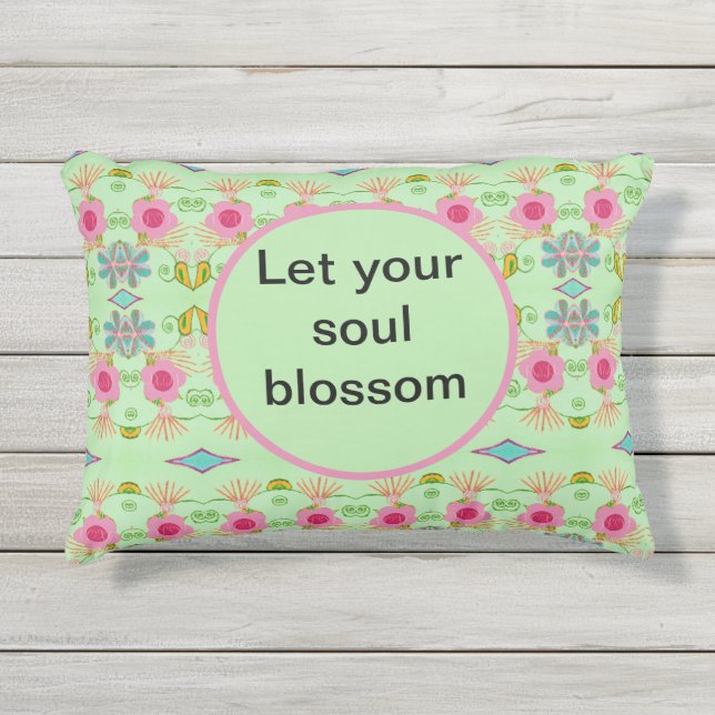 Enchanting Eclectic Garden: Diverse Floral Beauty Outdoor Pillow (Front)