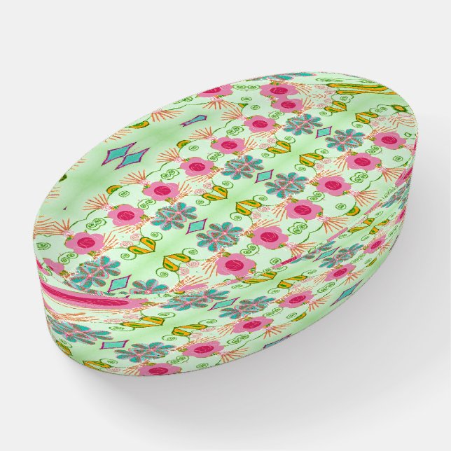 Enchanting Eclectic Garden: Diverse Floral Beauty Paperweight (Angled)