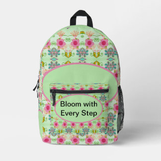 Enchanting Eclectic Garden: Diverse Floral Beauty Printed Backpack