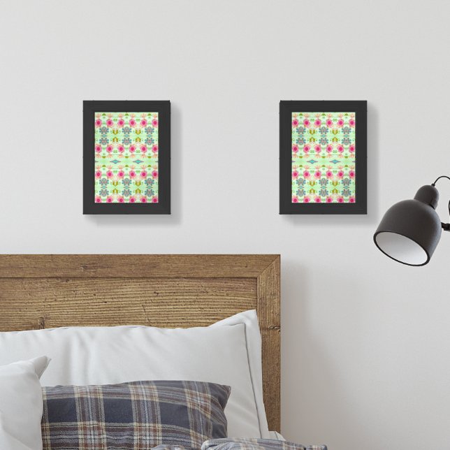 Enchanting Eclectic Garden: Diverse Floral Beauty Wall Art Sets (Bedroom)