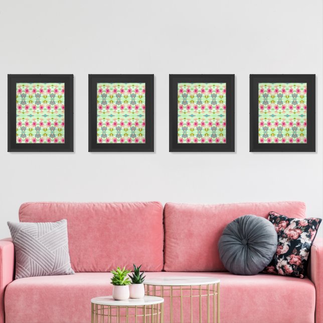 Enchanting Eclectic Garden: Diverse Floral Beauty Wall Art Sets (Livingroom)
